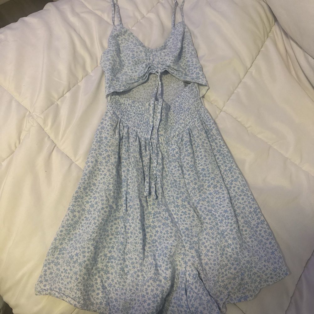 Chic Blue Floral Sundress
